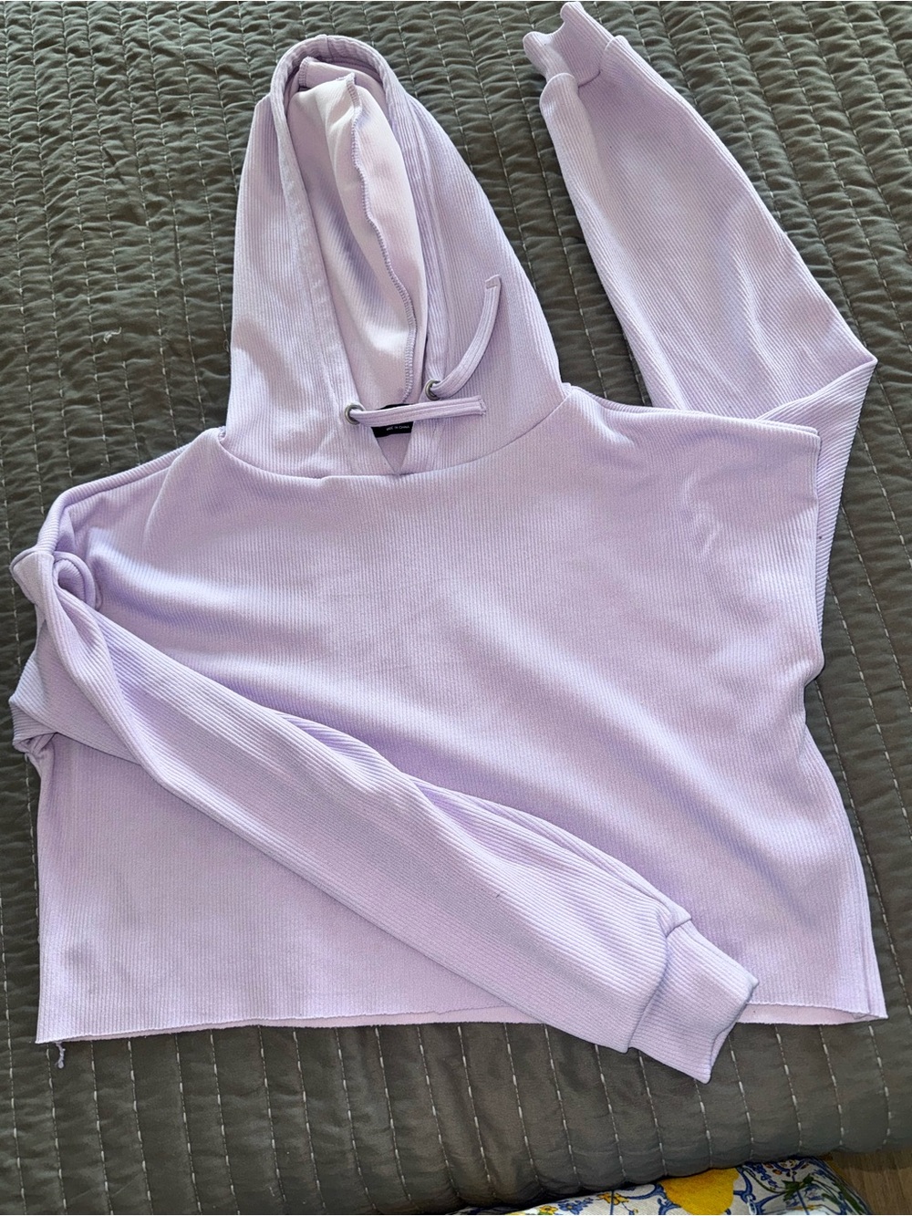 ASOS Lavender Ribbed Hoodie - Women's Sweatshirt